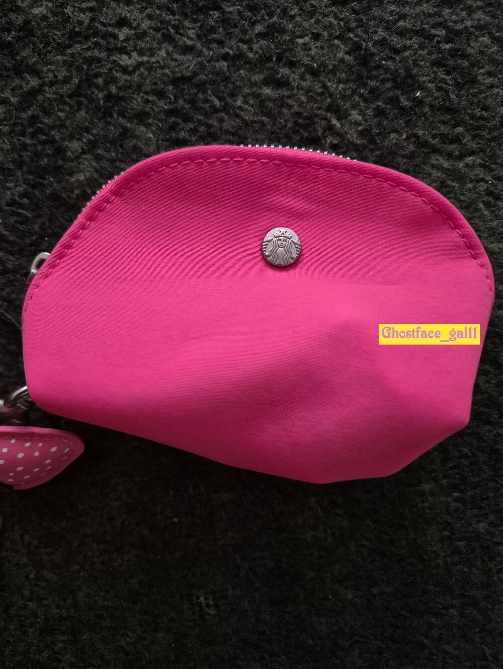 2026 Starbucks Pink Collection Strawberry Coin Pouch Keychain with Strap - Picture 3 of 3
